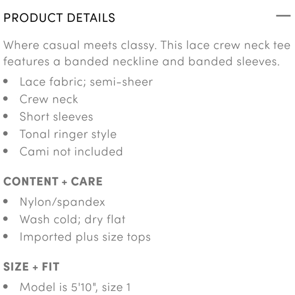 Torrid Black Lace Crew Tee - Picture 3 of 6